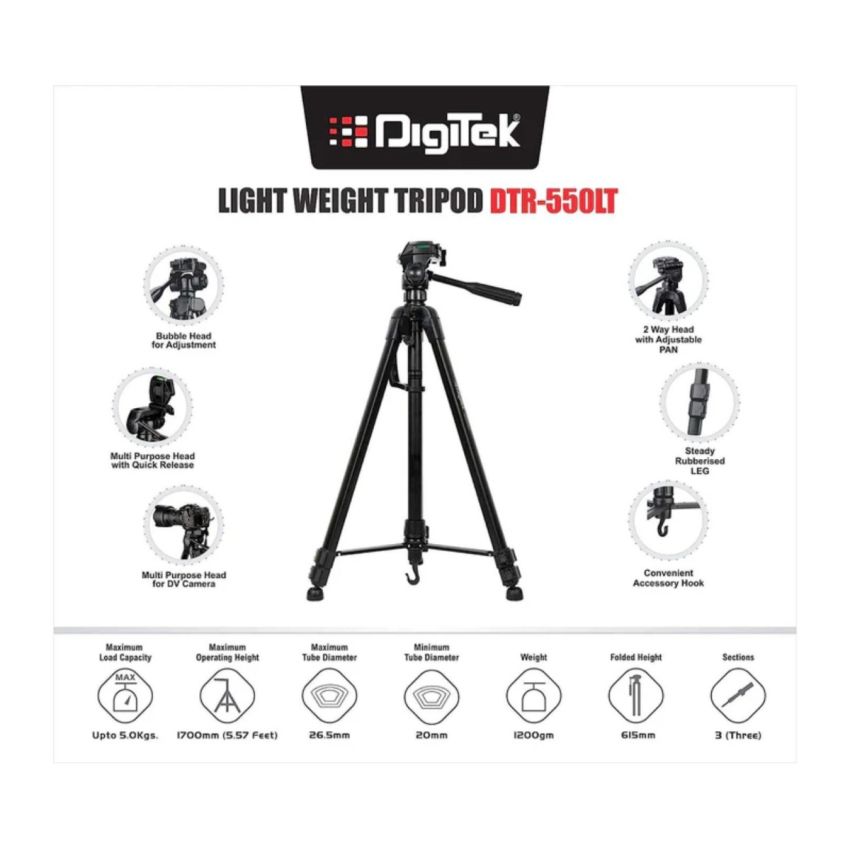 DigiTek DTR-550 LT Lightweight Tripod