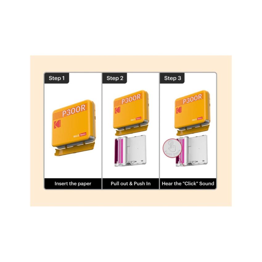 Kodak P300R Mini 3 Retro Printer Bundle